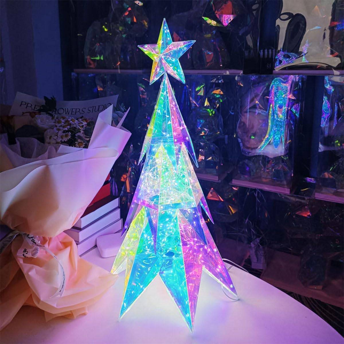 Décorations d'arbre de Noël lumineuses et créatives, lumières LED de Noël, décorations de table festives, adaptées aux décorations de Noël, aux fêtes - Image 1