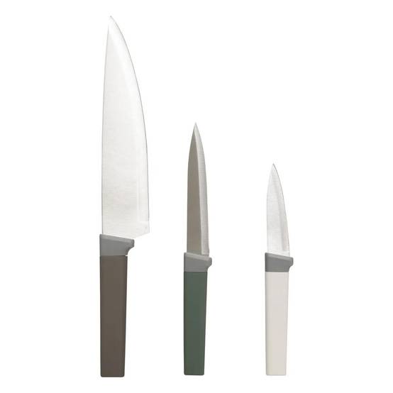 Lot de 3 Couteaux de Cuisine "Antidérapant" 33cm Multicolore - Image 1