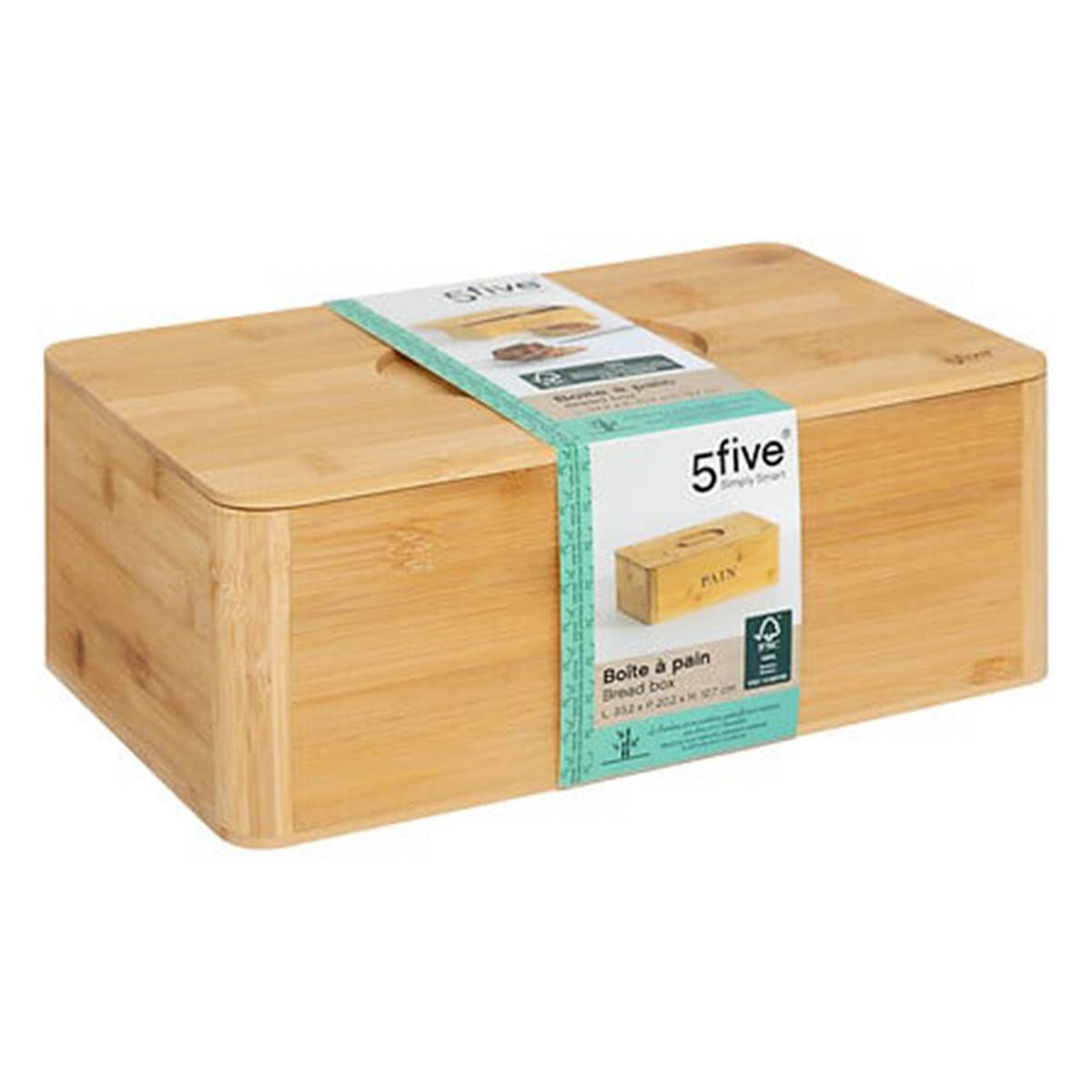 Boîte à Pain en Bambou "Inscription" 33cm Naturel - Image 9