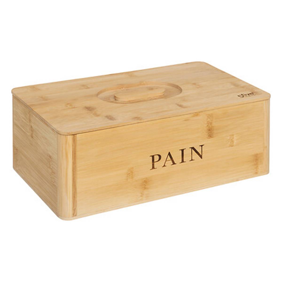 Boîte à Pain en Bambou "Inscription" 33cm Naturel - Image 1