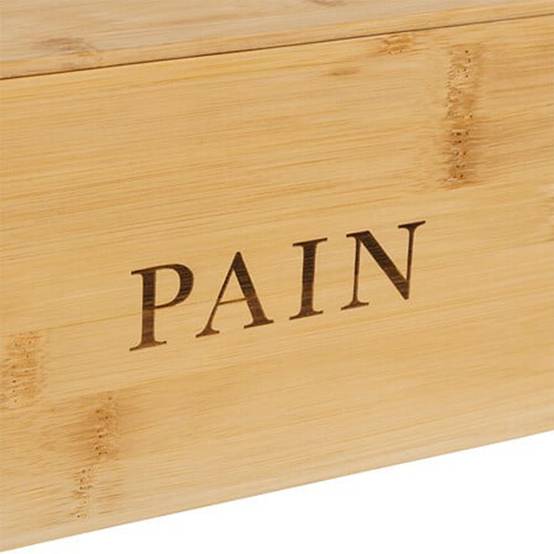 Boîte à Pain en Bambou "Inscription" 33cm Naturel - Image 6
