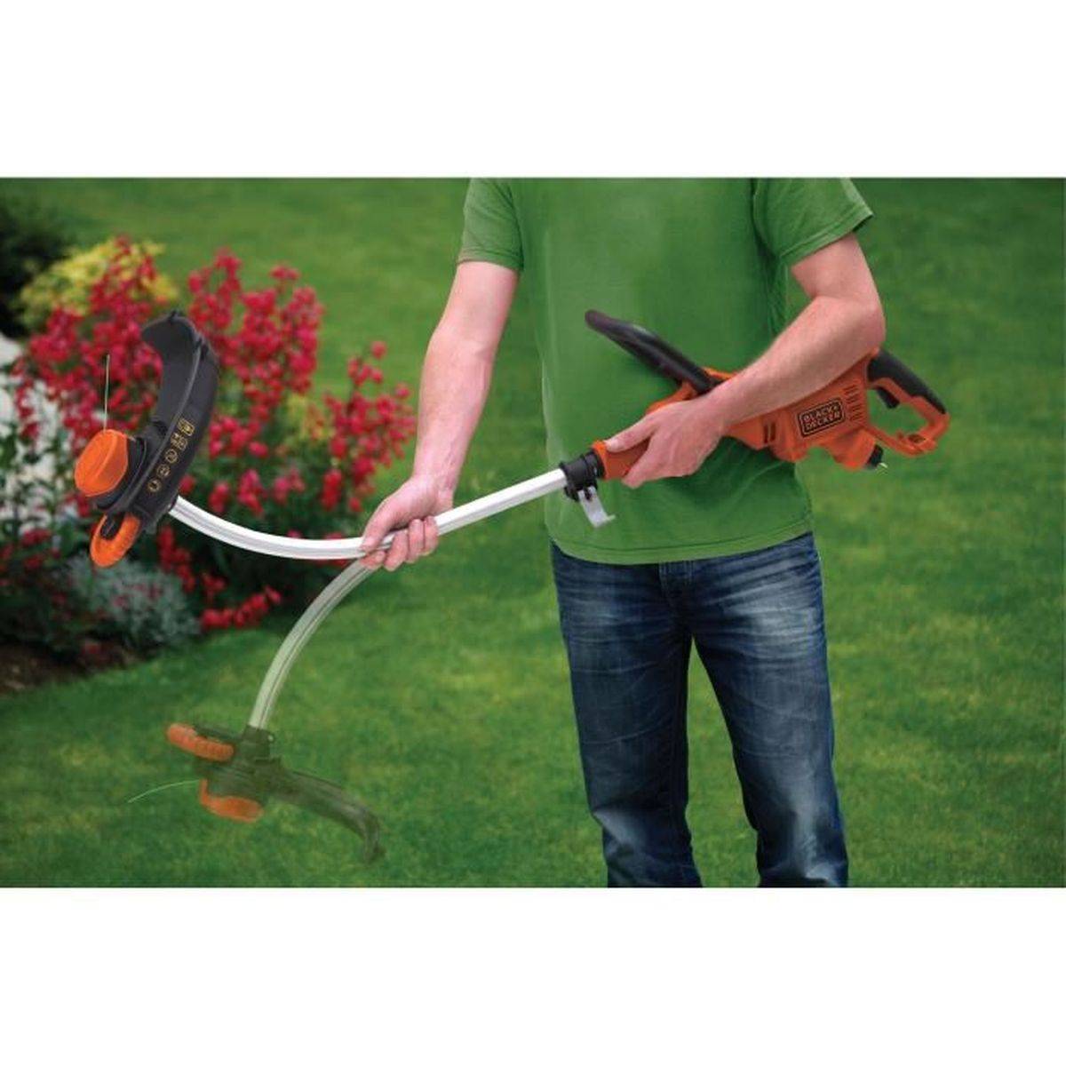 Black & Decker - Coupe-bordures filaire 700 W 33 cm, tête pivotante 180°, manche télescopique et poignée 5 positions - BLACK + DECKER - Image 6