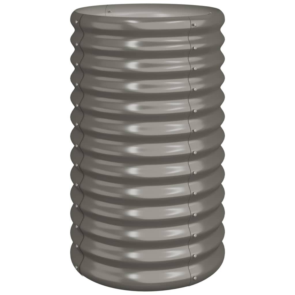 Maison Chic - Jardinière de jardin - Pot De Fleurs Acier enduit de poudre 40x40x68 cm Gris - Image 1