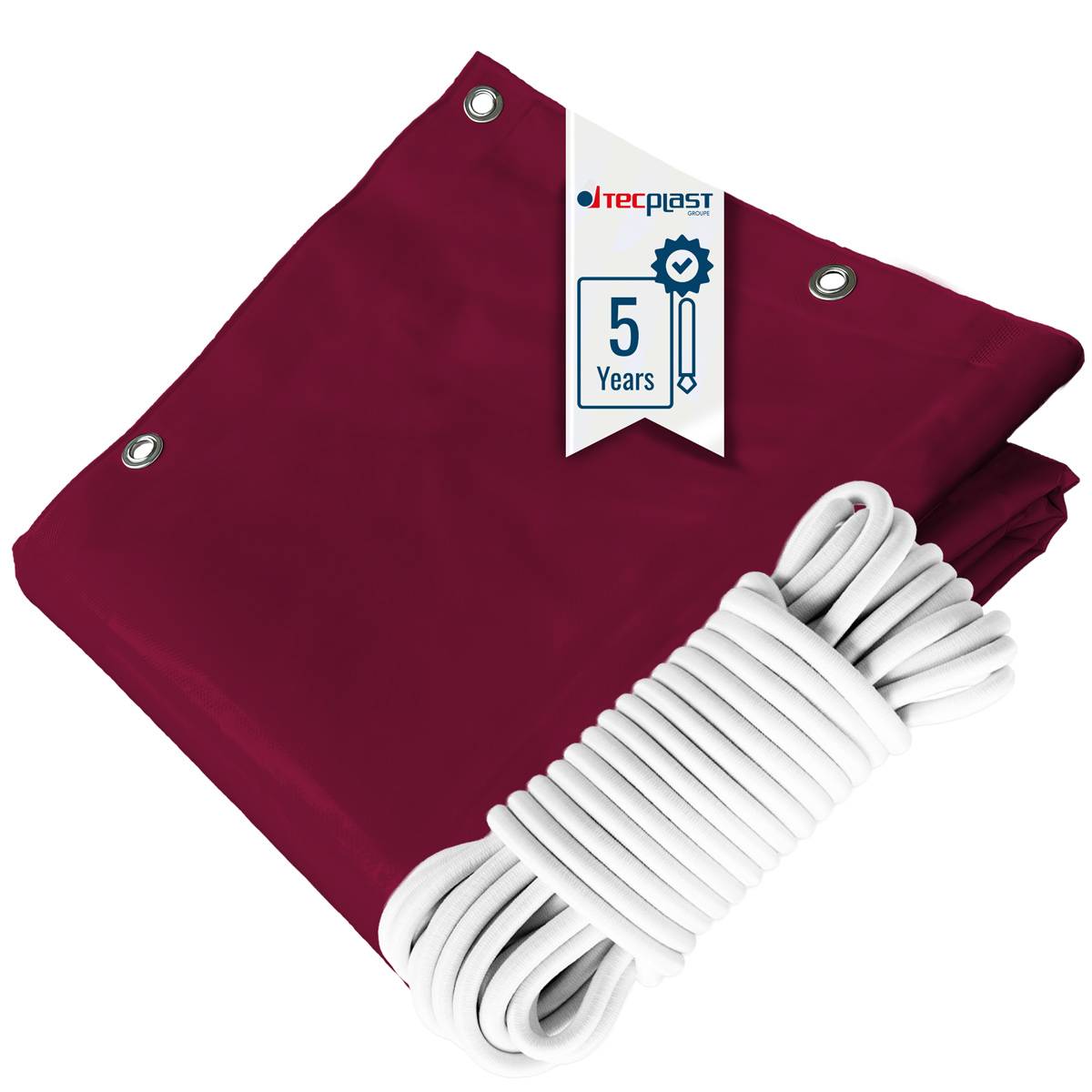 Tecplast - Pack Toile Pergola Rouge Bordeaux 3x4 m + Sandow Blanc 20m - Bâche Pergola prête à poser LP506PR Garantie 5 ans TECPLAST - Image 1