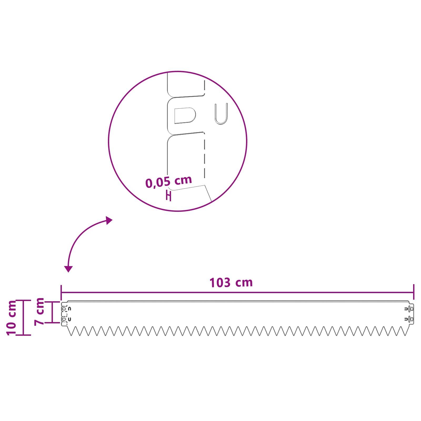 Bordurette pelouse acier jardin chemins séparation élégante 103x10cm blanc - ComfortXL Outdoor Living - Image 9