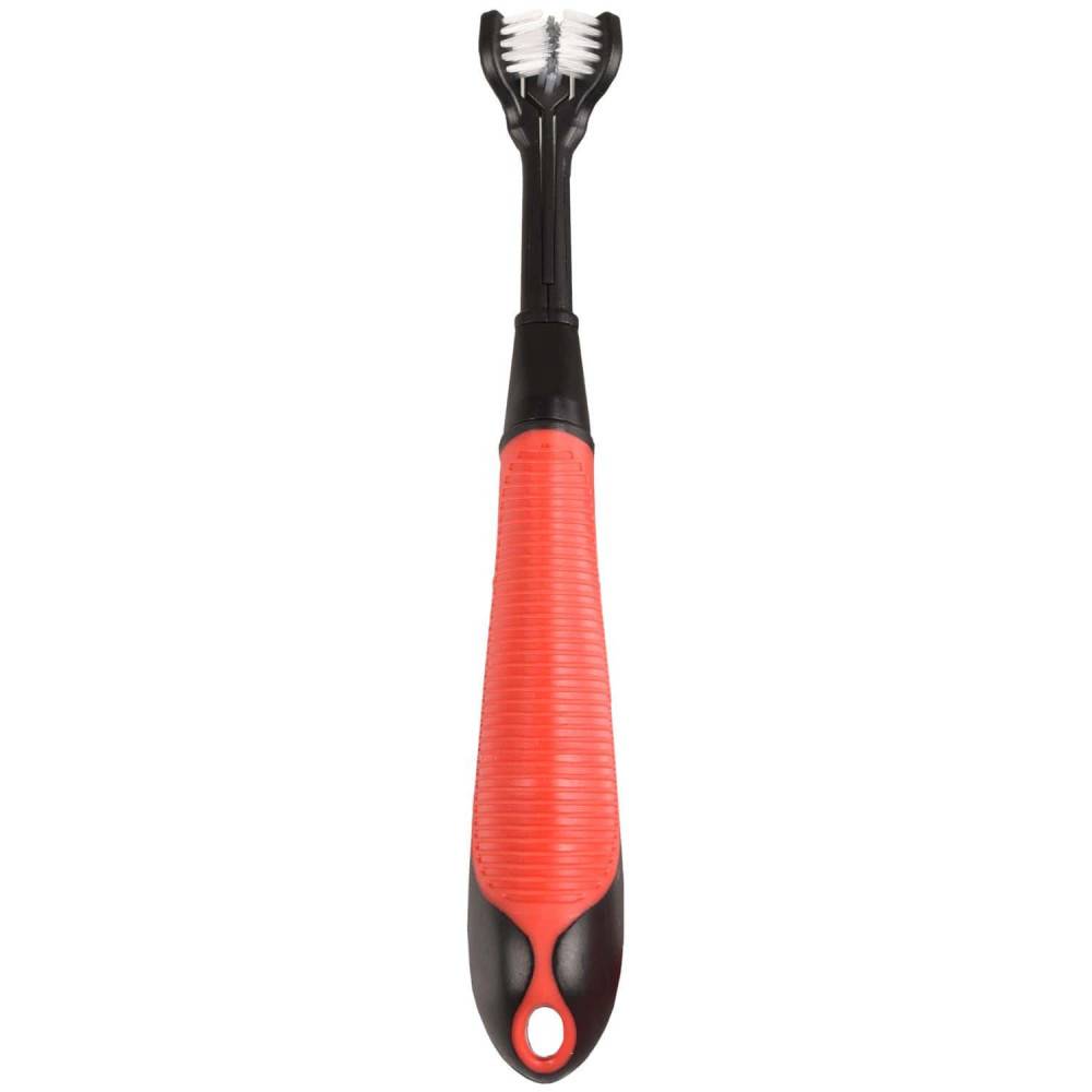 Brosse à dents kerber soft grip noir rouge 20 cm pour chien - Image 1