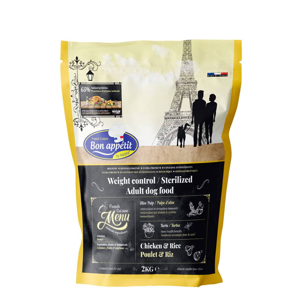 0 - Croquettes pour chien adulte stérilisé Bon Appétit 2kg