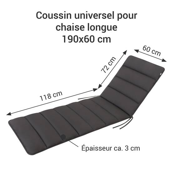Coussin de Transat FlAIR - gris - 190x60cm - Image 6