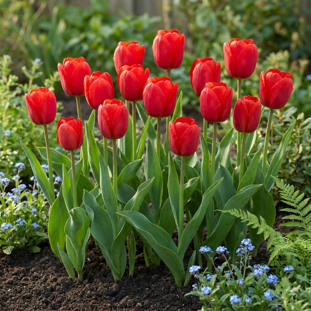 La Green Touch - Tulipe triomphe rouge - 15 bulbes - calibre 11/12 - Image 2
