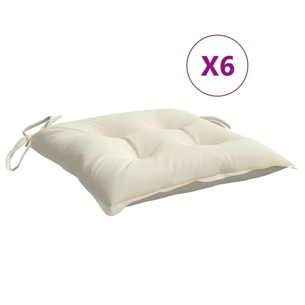 Coussins de chaise tissu oxford blanc crème 50 x 50 x 7 cm, poids:4.85kg - PANGIVO - Image 2