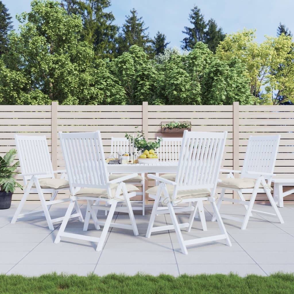 Coussins de chaise tissu oxford blanc crème 50 x 50 x 7 cm, poids:4.85kg - PANGIVO - Image 1