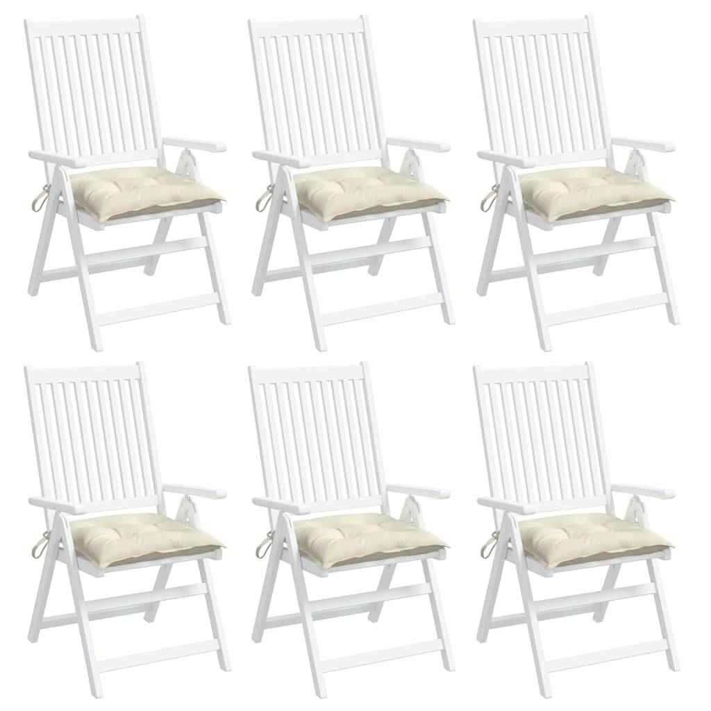 Coussins de chaise tissu oxford blanc crème 50 x 50 x 7 cm, poids:4.85kg - PANGIVO - Image 4