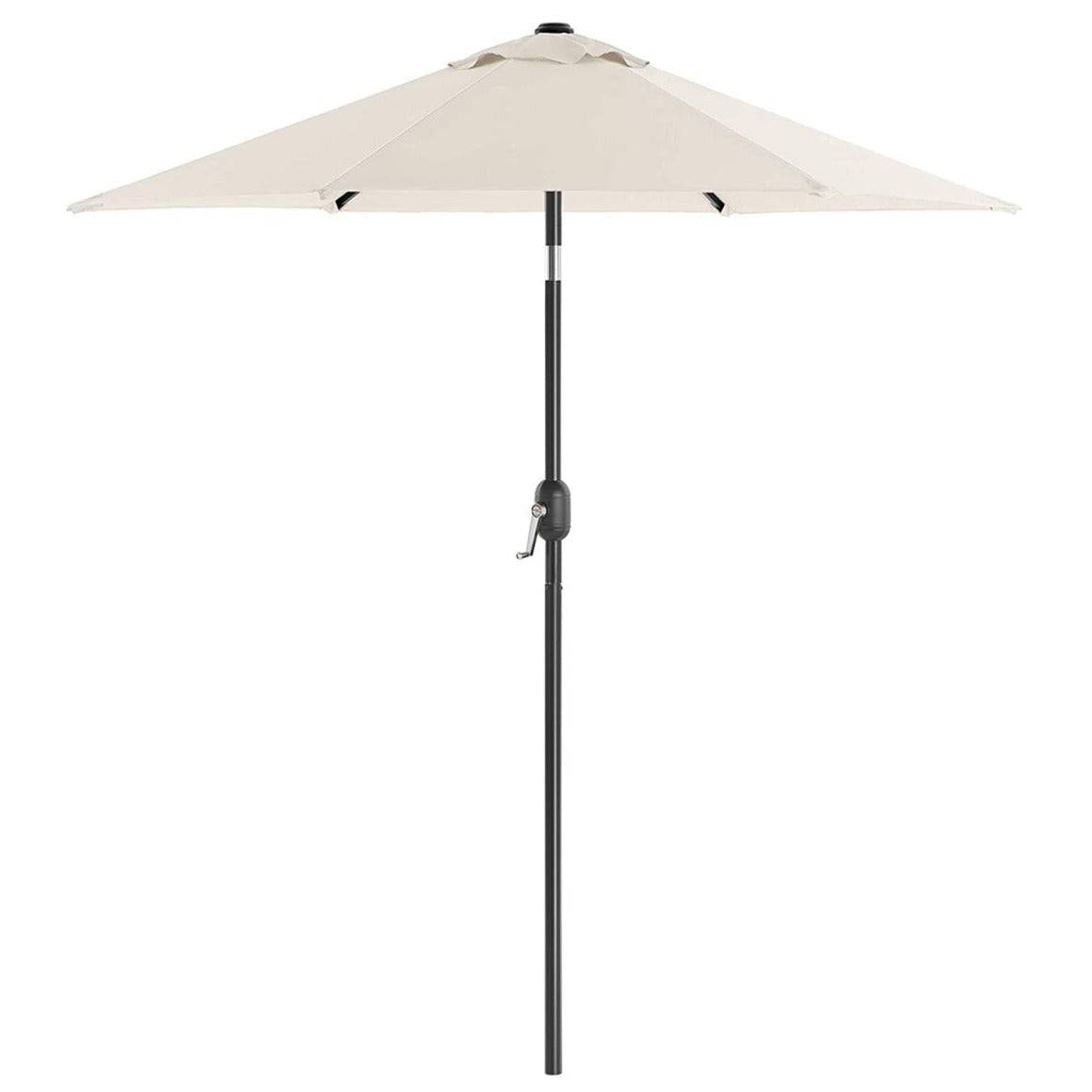 Helloshop26 - Parasol de jardin 2 m ombrelle mât et baleines en métal inclinable socle non inclus pour jardin balcon terrasse extérieur piscine plage beige - Image 1