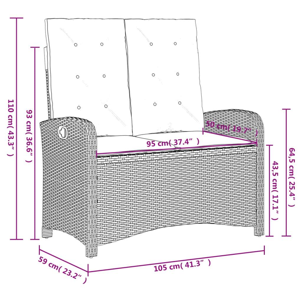 Vidaxl - Ensemble à manger de jardin et coussins 2 pcs-Salons de jardin gris rotin 861520 - Image 10