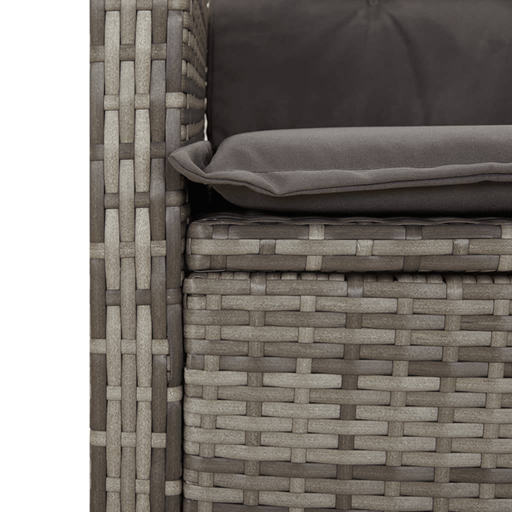 Vidaxl - Ensemble à manger de jardin et coussins 2 pcs-Salons de jardin gris rotin 861520 - Image 6