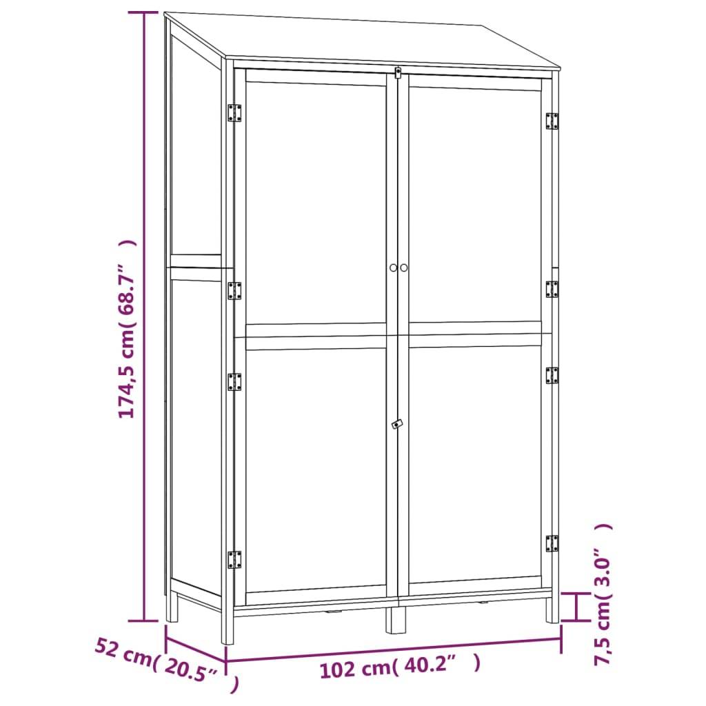 Vidaxl - Remise de jardin Marron 102x52x174,5 cm Bois de sapin solide vidaXL 152193 - Image 3