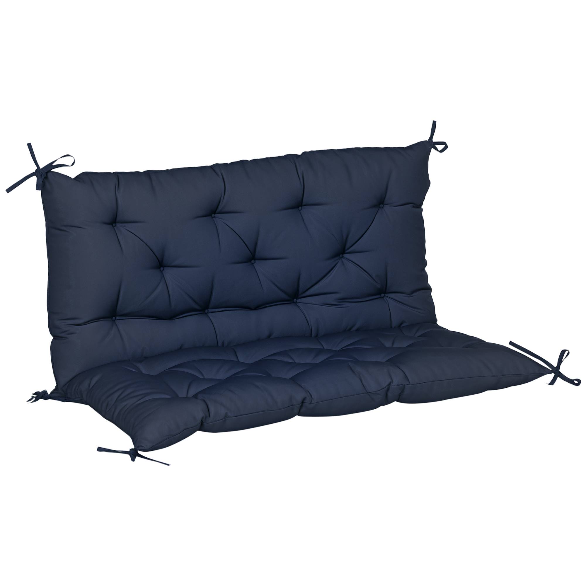 Outsunny - Coussin matelas assise dossier banc balancelle canapé 2 places 100x98x8cm bleu foncé - Outsunny - Image 1