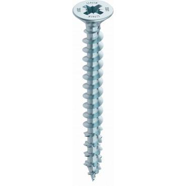 Vis HECO Unix Plus - Filetage Total - Ø6 x 120 - Tête Pozidriv - Zingué argent - Boîte de 100 - 45205