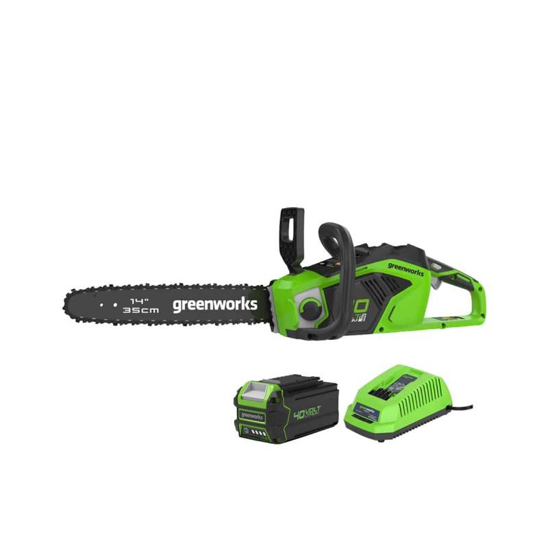 Greenworks - Tronçonneuse Brushless 35cm 40V GREENWORKS - Batterie 4.0 Ah - Chargeur - GD40CS15K4