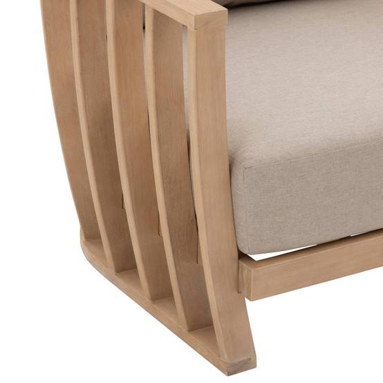 Hesperide - Fauteuil de salon de jardin "Lemindo" eucalyptus & beige polyester et eucalyptus Hespéride - Image 3