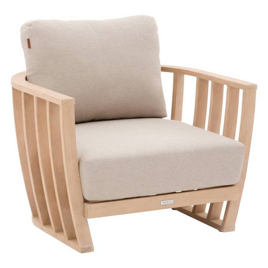 Hesperide - Fauteuil de salon de jardin "Lemindo" eucalyptus & beige polyester et eucalyptus Hespéride - Image 1