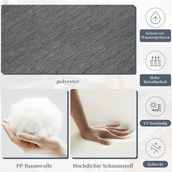 ComfortXL - Salon de jardin d'angle acier et corde pour terrasse repas 8 places gris - ComfortXL Outdoor Living - Image 6