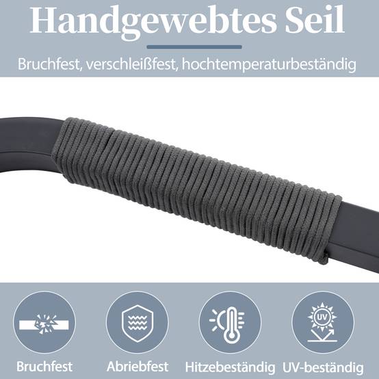 ComfortXL - Salon de jardin d'angle acier et corde pour terrasse repas 8 places gris - ComfortXL Outdoor Living - Image 5