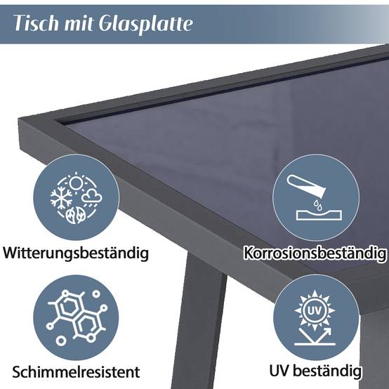 ComfortXL - Salon de jardin d'angle acier et corde pour terrasse repas 8 places gris - ComfortXL Outdoor Living - Image 7