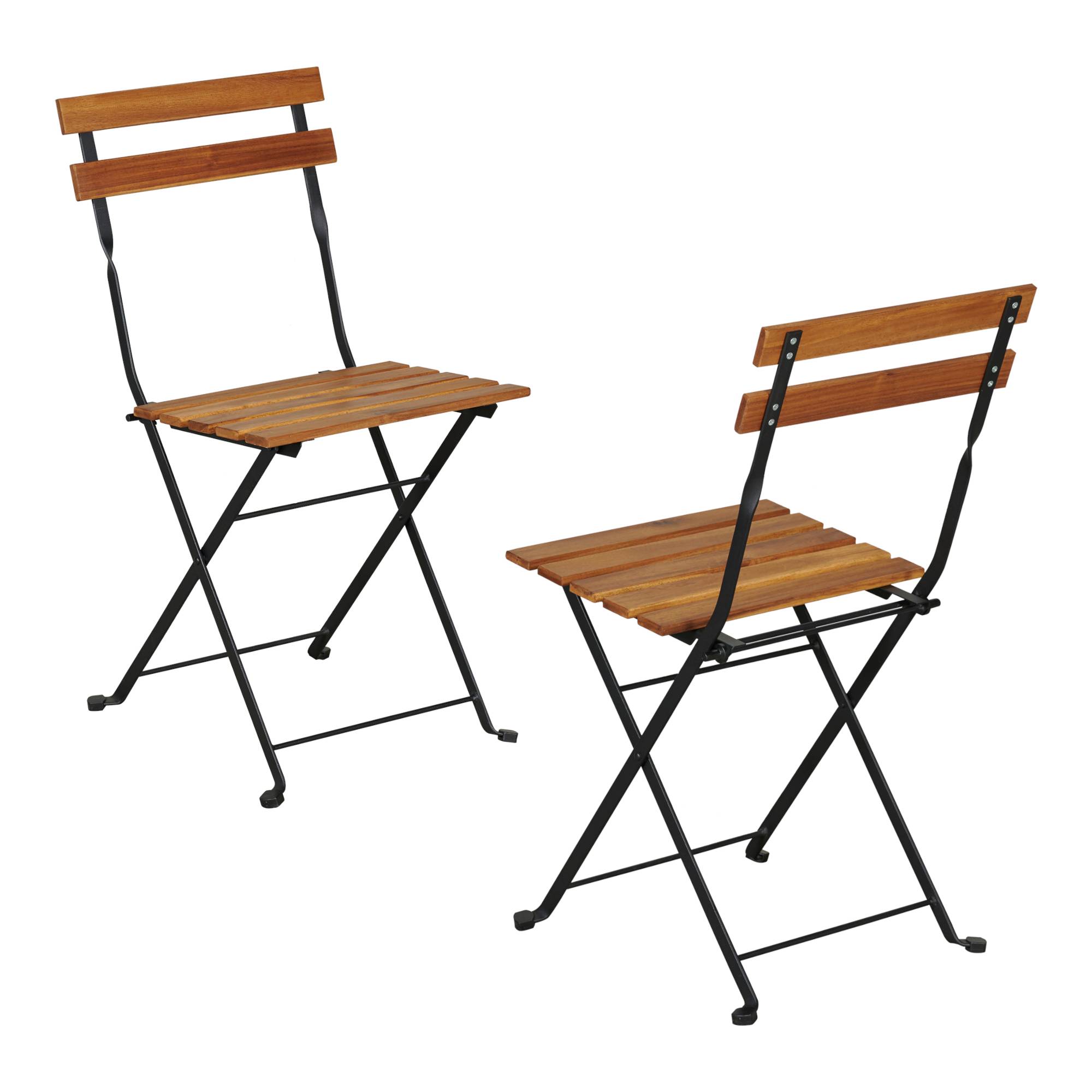 Casa.Pro - Salon de jardin 5 pièces Bovino avec table et 4 chaises pliantes noir naturel casa.pro - Image 7
