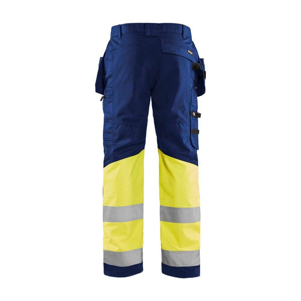 Pantalon artisan haute-visibilité +stretch Marine/Jaune fluo | 155818118933 - Blaklader - Image 2