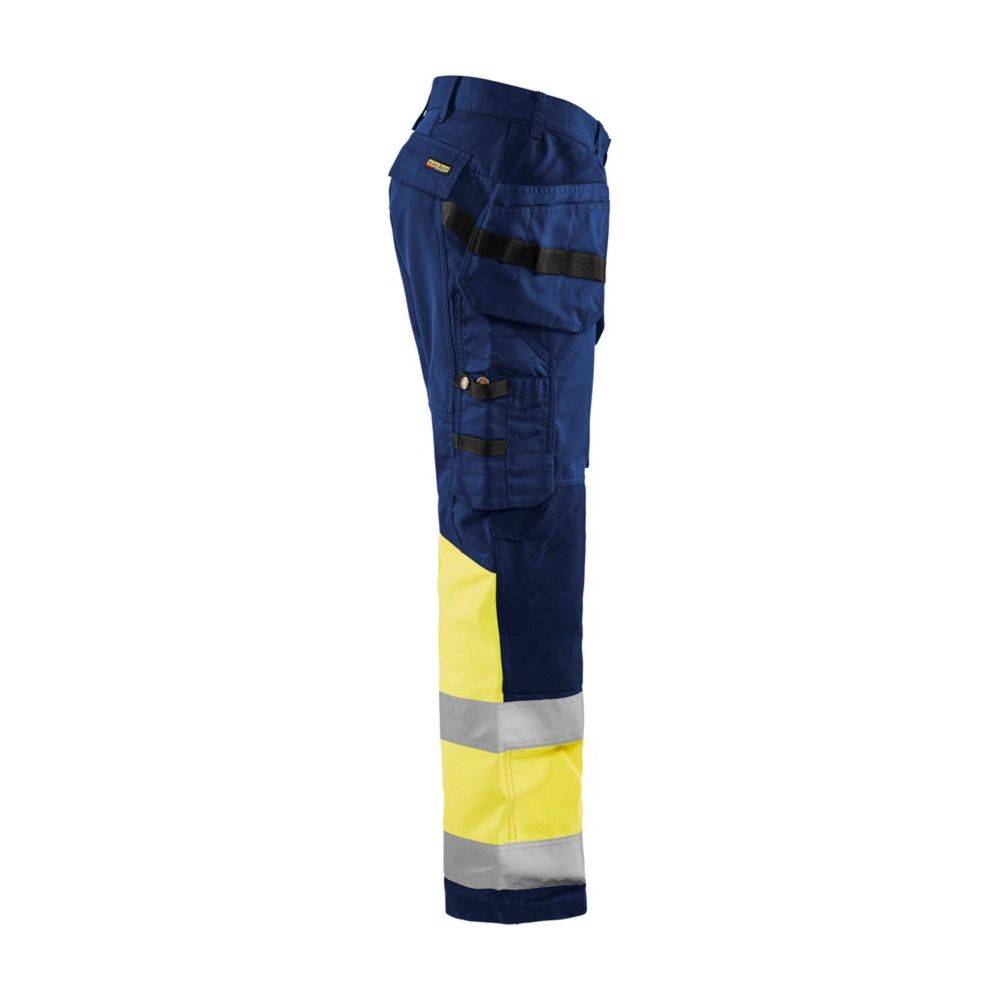 Pantalon artisan haute-visibilité +stretch Marine/Jaune fluo | 155818118933 - Blaklader - Image 3