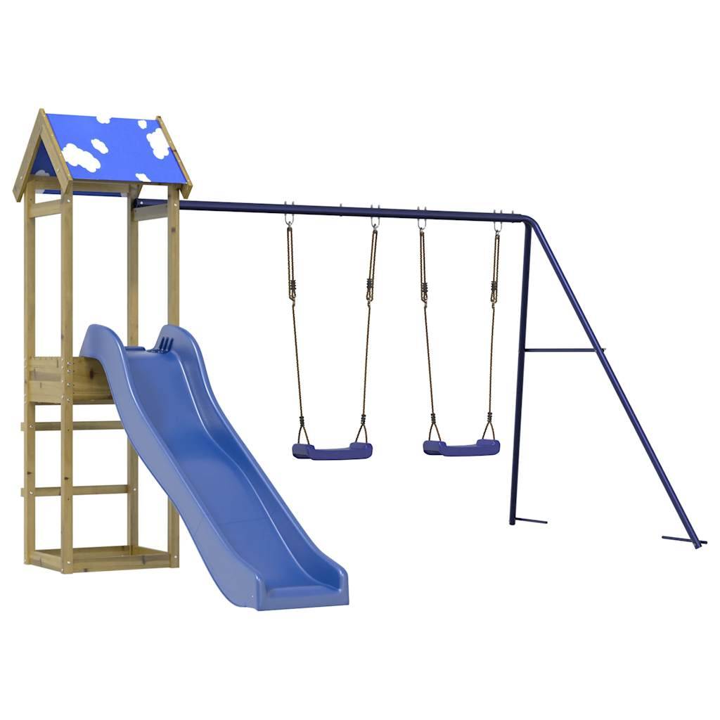 Aire de jeux d'extérieur - Jeu Plein air enfant bois de pin imprégné-JU1493 - Image 1