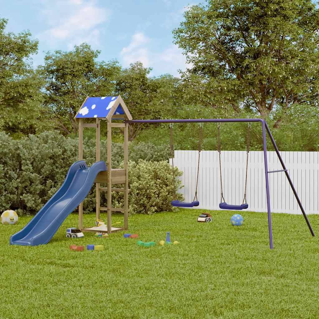 Aire de jeux d'extérieur - Jeu Plein air enfant bois de pin imprégné-JU1493 - Image 2