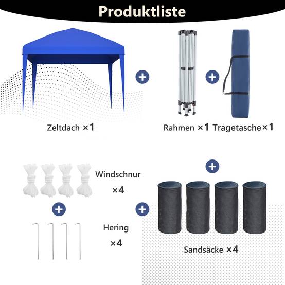 Tonnelle Pliante 3x3m Pop-up Acier Jardin Réglable Imperméable Bleu - ComfortXL Outdoor Living - Image 8