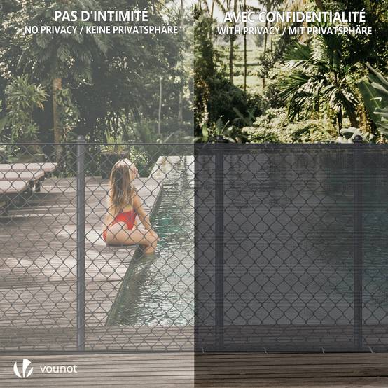 Brise vue occultant en HDPE 90g/m² 1x10m avec attaches de fixation anthracite - Image 6
