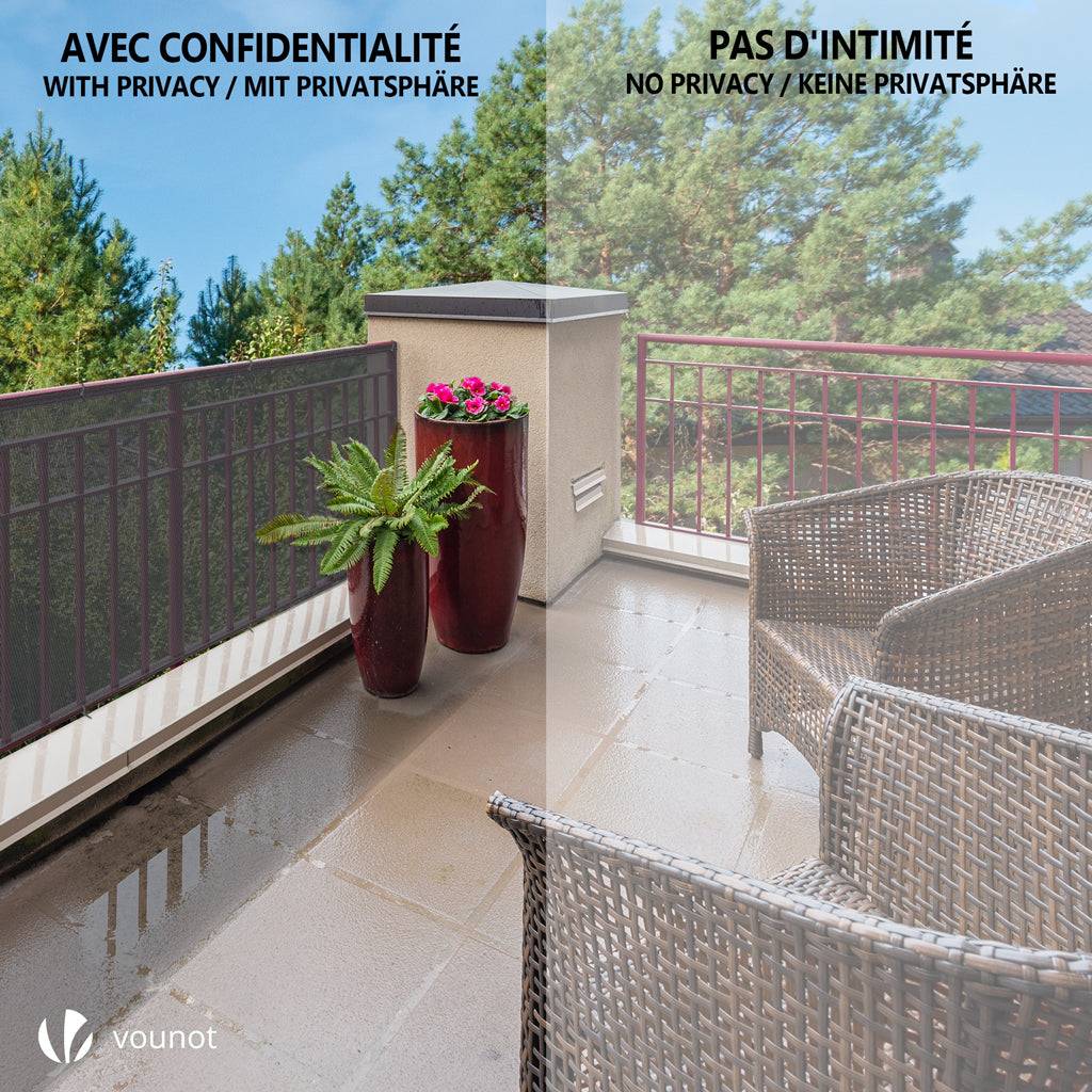 Brise vue occultant en HDPE 90g/m² 1x10m avec attaches de fixation anthracite - Image 7