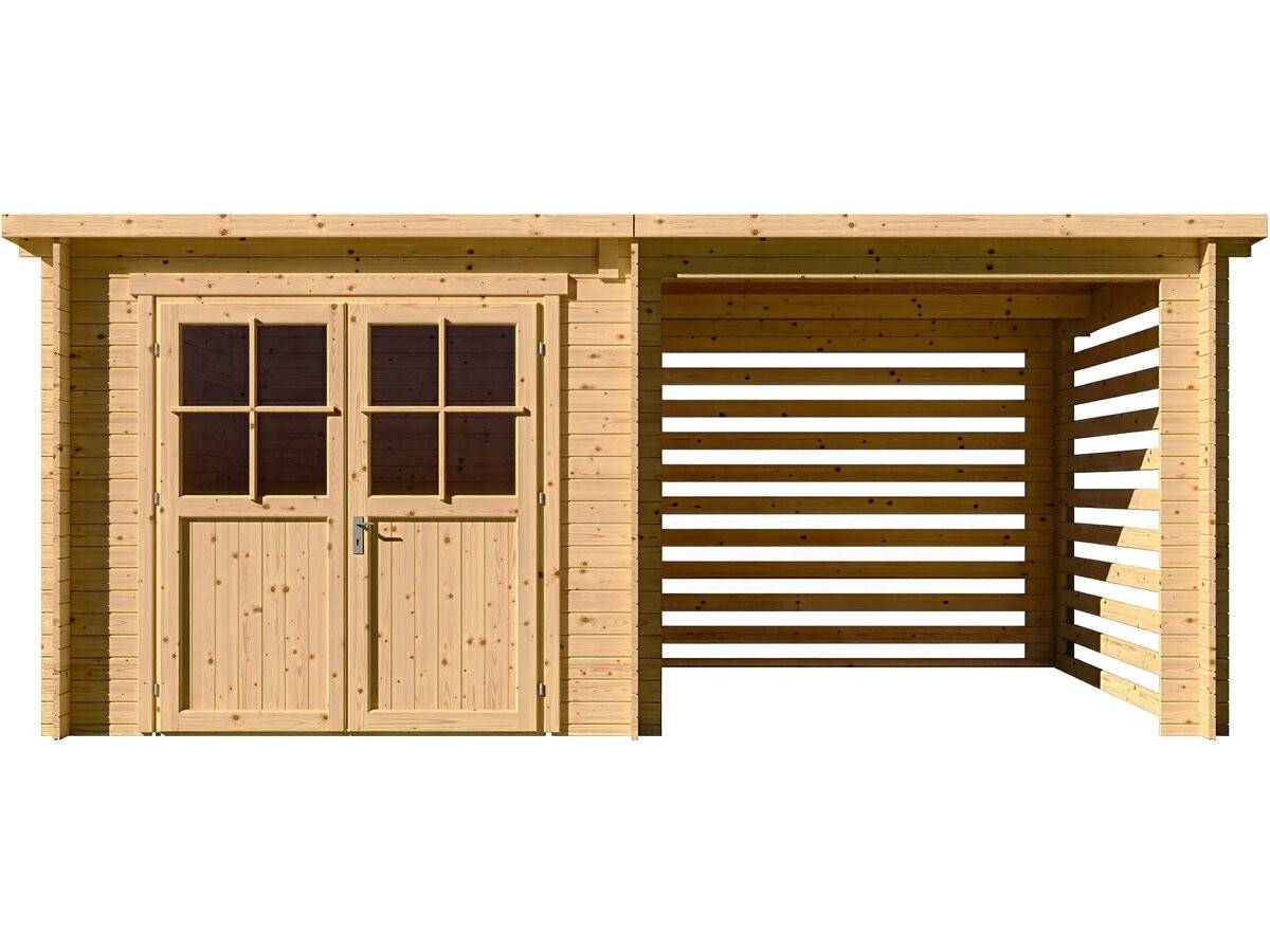 Habitat Et Jardin - Abri De Jardin Bois Avec Appentis "aureval" - 11m² - 2.24 X 5.01 X 2.07 M - 28 Mm -habitat Et Jardin - Image 1