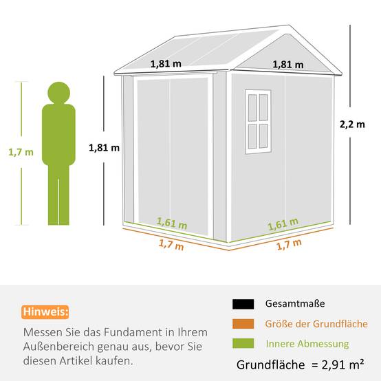 Sans Marque - Abri jardin cabane fenêtre porte verrouillable plastique gris - Image 5