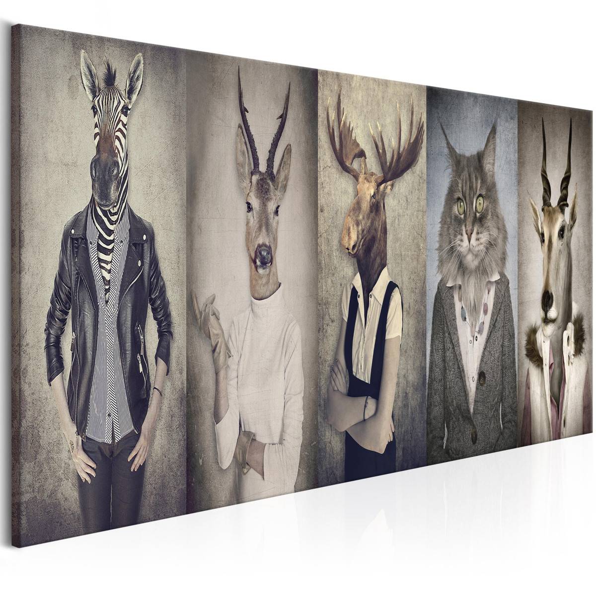 Tableau Imprimé "Animal Masks" 45 x 135 cm - Image 1