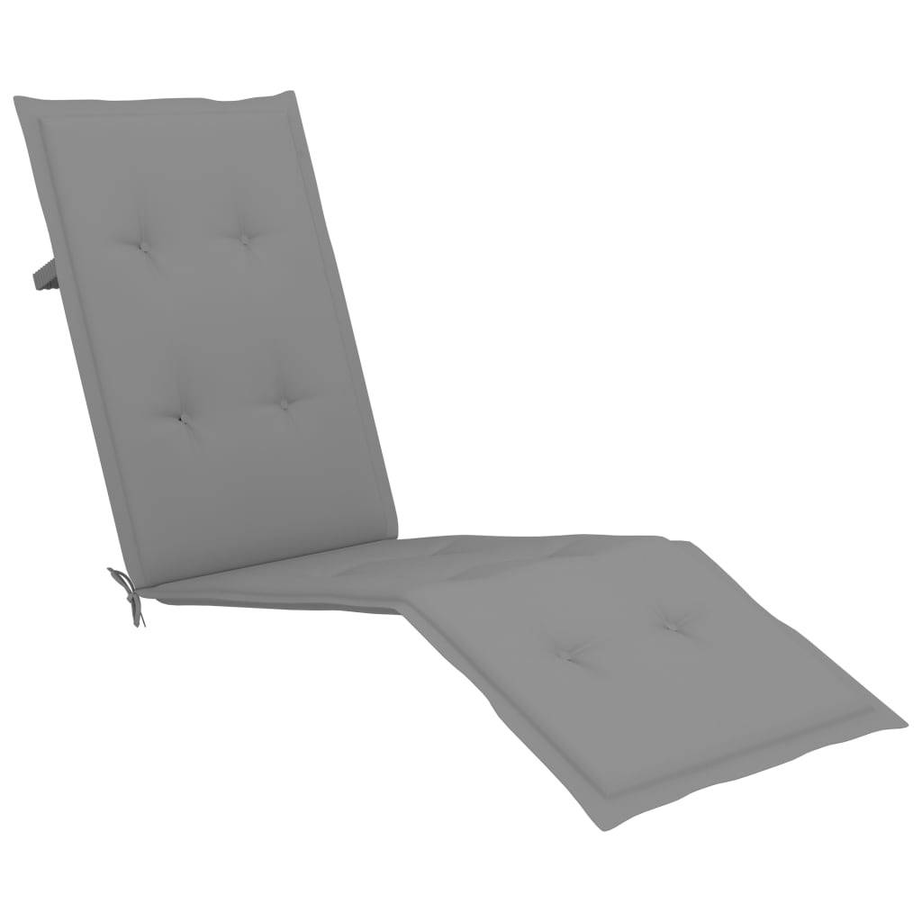 Helloshop26 - Transat chaise longue bain de soleil lit de jardin terrasse meuble d'extérieur avec repose-pied et coussin acacia solide - Image 6