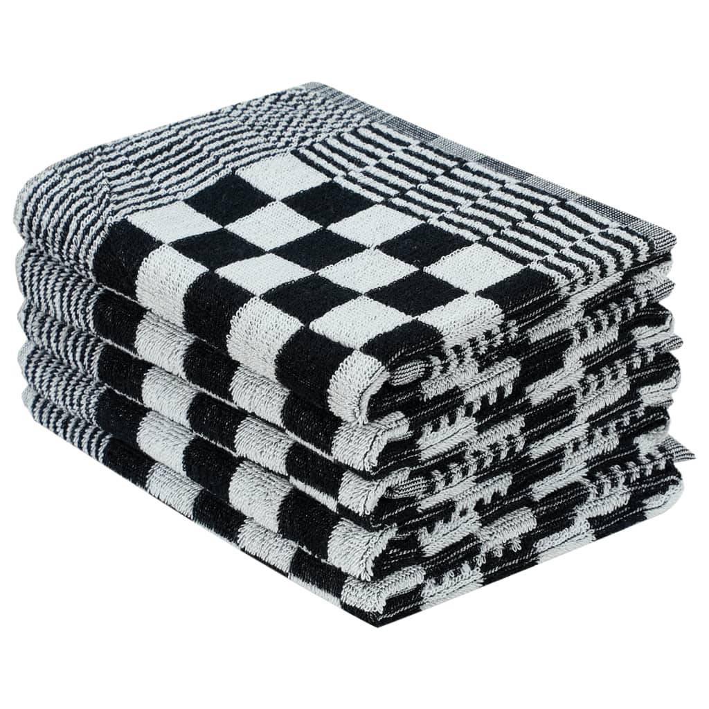 Ensemble de serviettes 20 pcs noir et blanc coton Maison Chic - Image 4