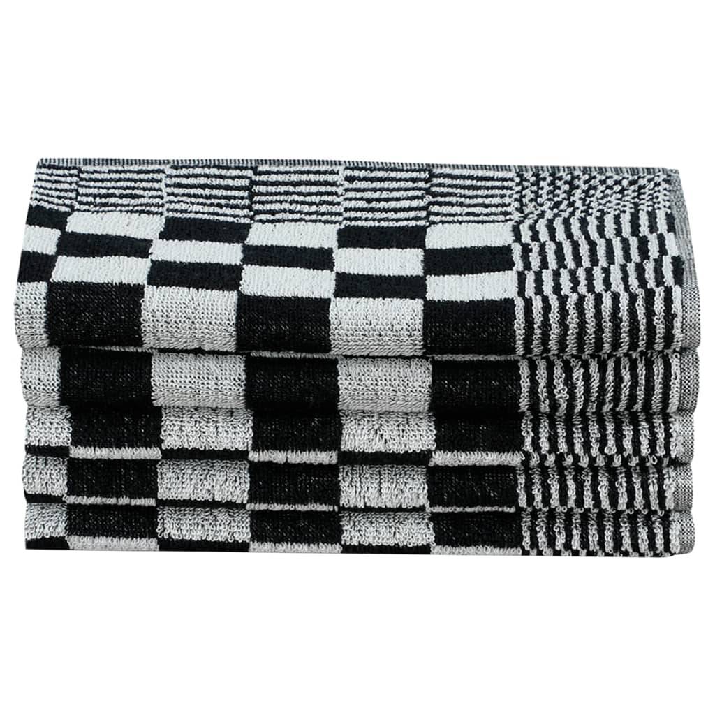 Ensemble de serviettes 20 pcs noir et blanc coton Maison Chic - Image 6