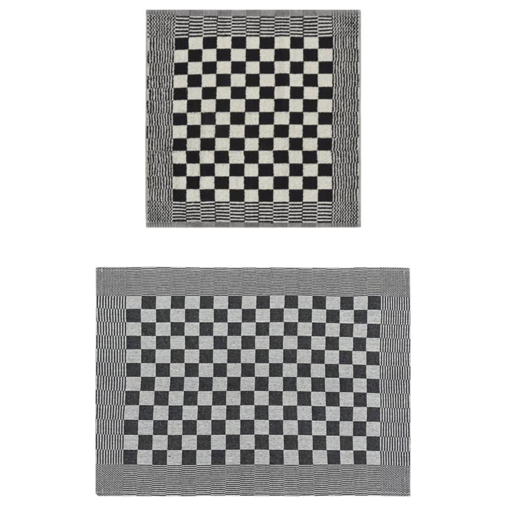 Ensemble de serviettes 20 pcs noir et blanc coton Maison Chic - Image 1