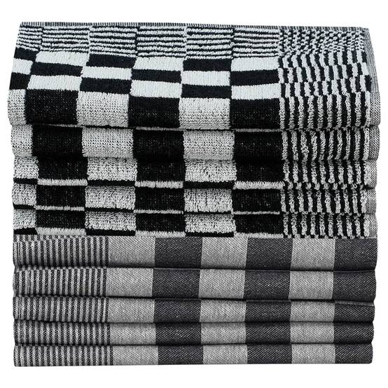 Ensemble de serviettes 20 pcs noir et blanc coton Maison Chic - Image 3
