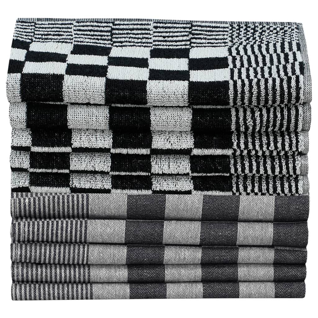 Ensemble de serviettes 20 pcs noir et blanc coton Maison Chic - Image 3