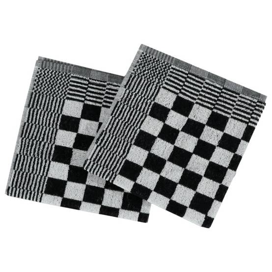 Ensemble de serviettes 20 pcs noir et blanc coton Maison Chic - Image 7