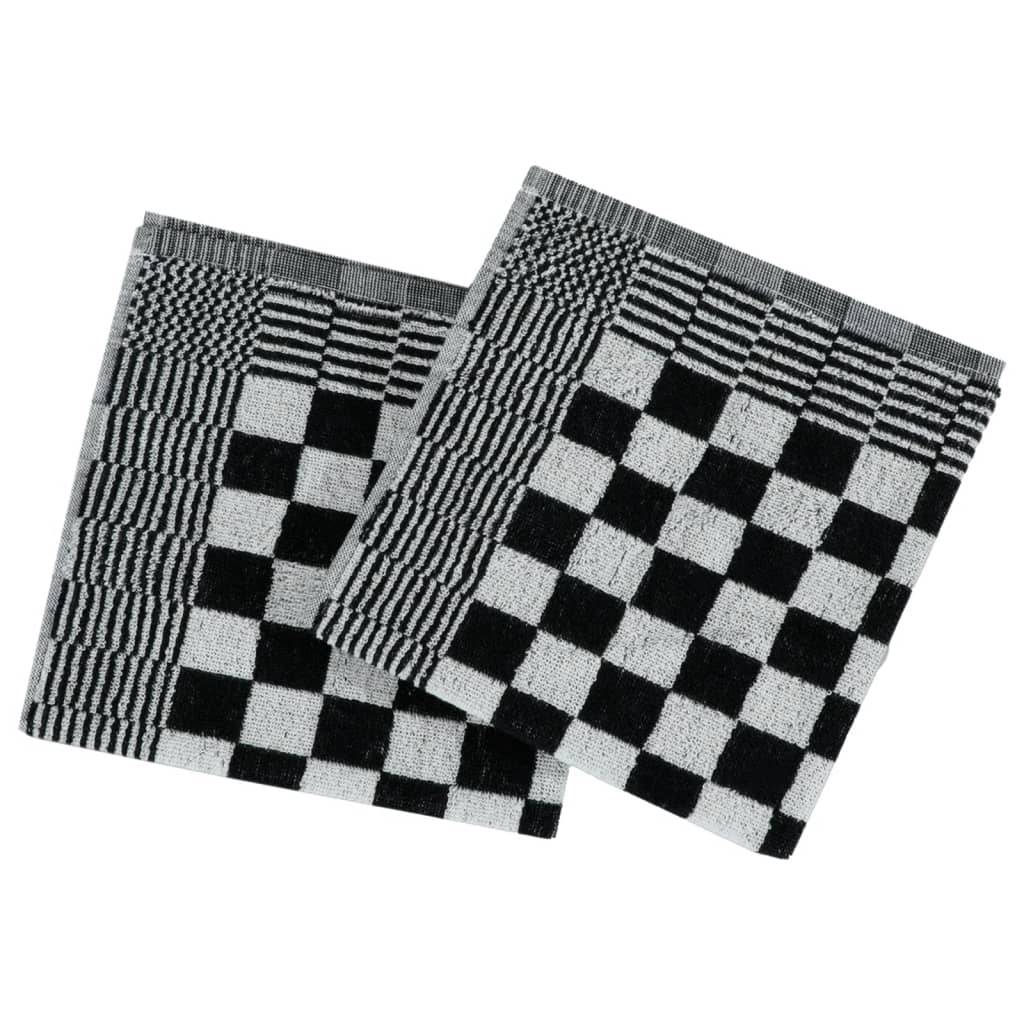 Ensemble de serviettes 20 pcs noir et blanc coton Maison Chic - Image 7