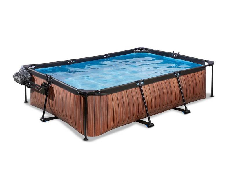 Exit Toys - Piscine tubulaire Wood rectangulaire 2,20 x 1,50 x 0,65 m avec dôme - Exit Toys - Image 6