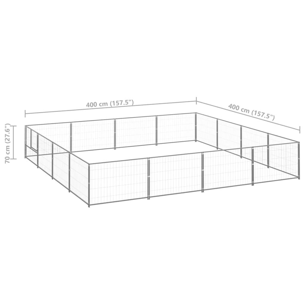 Vidaxl - Chenil Argenté 16 m² Acier vidaXL 3082150 - Image 3