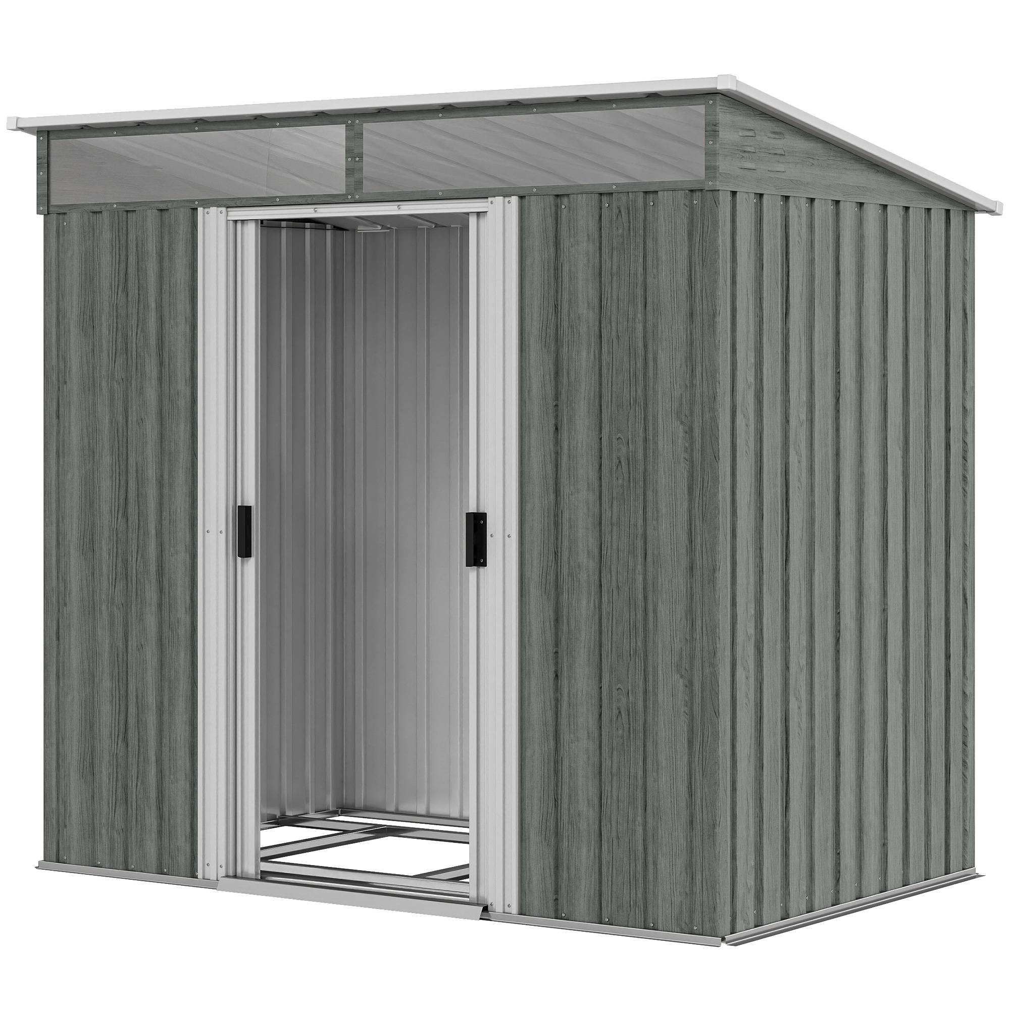 Abri de jardin 195 x 122 x 181,5 cm porte coulissante, 2 fenêtres et protection UV pour rangement des outils - Image 2
